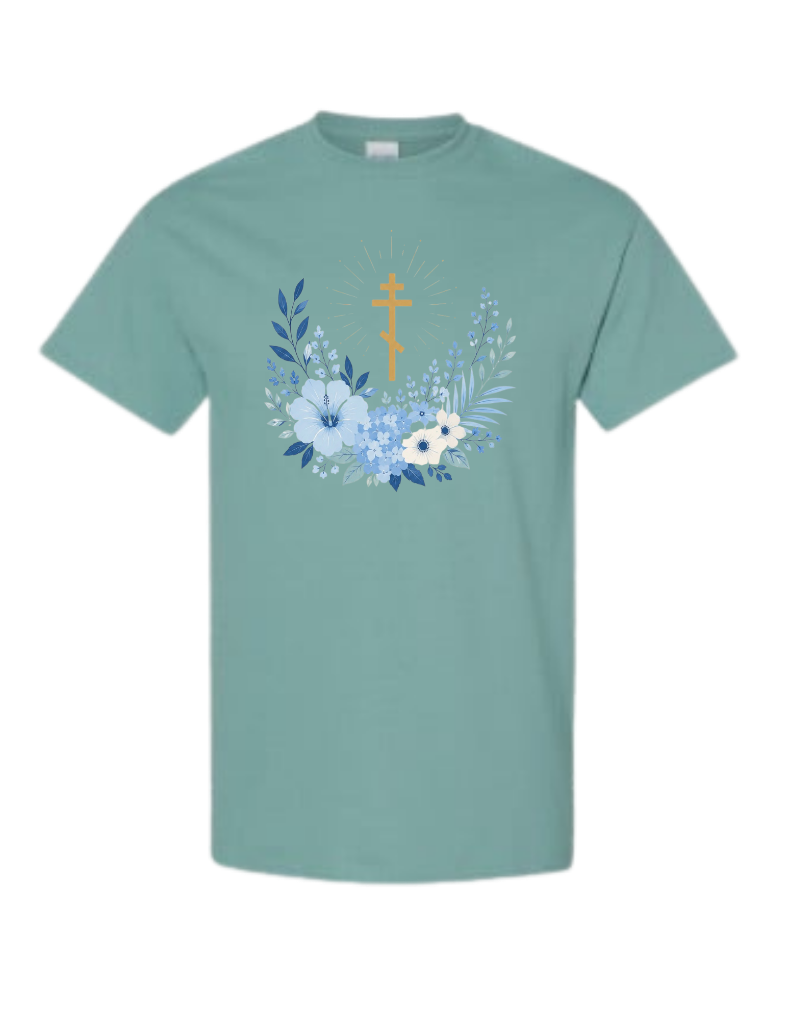 Blue Floral Orthodox Tee