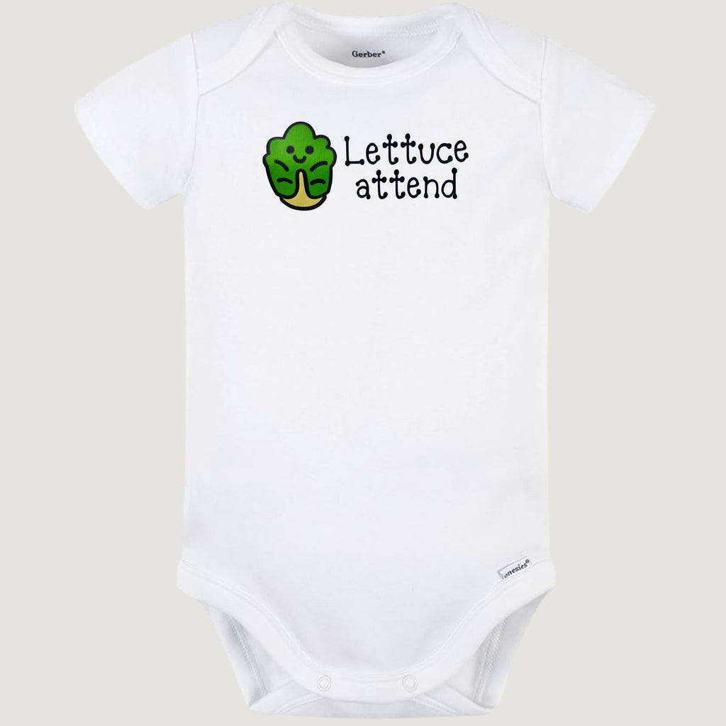 Lettuce Attend Baby Onesie, Orthodox Baby Gift, Gerber Bodysuit