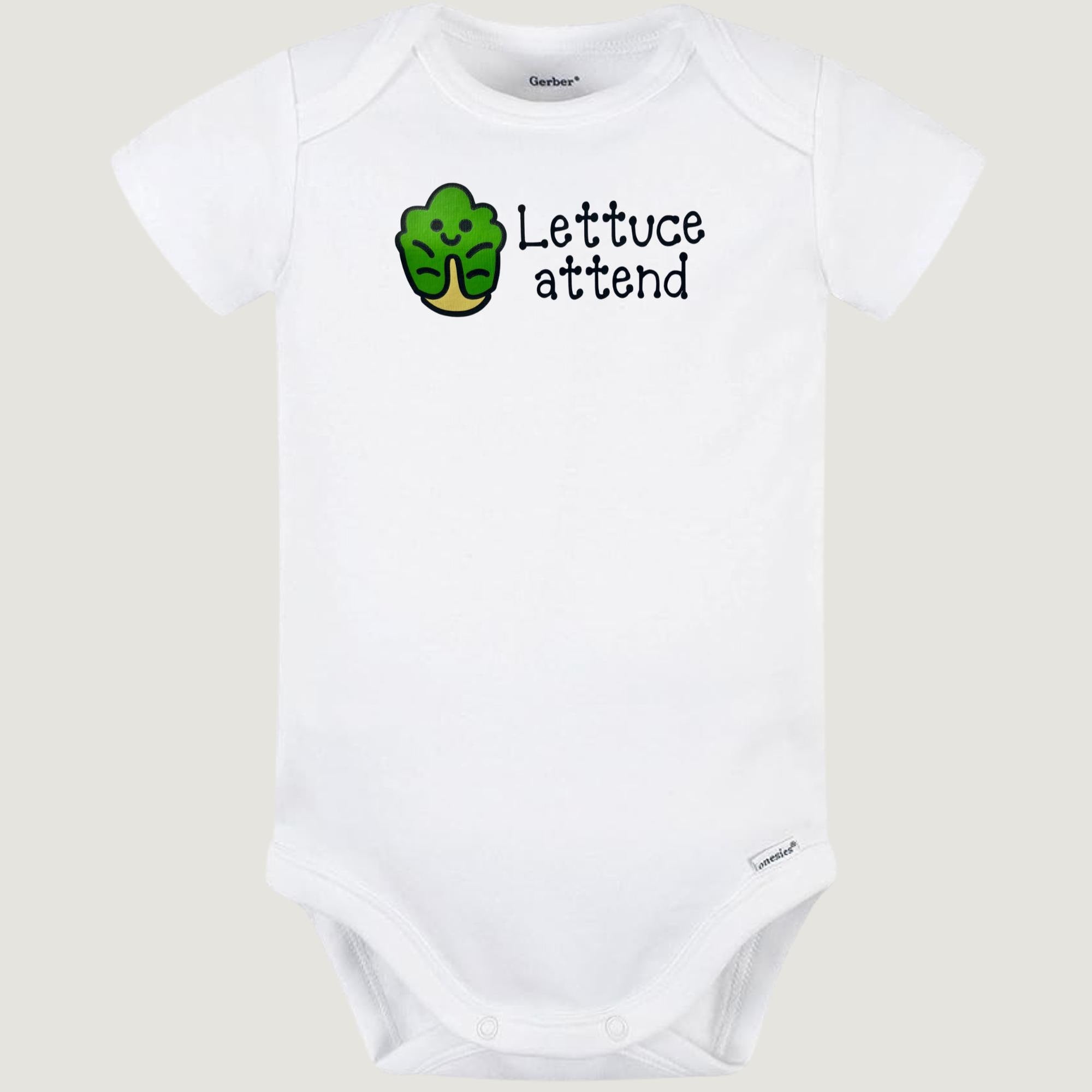 Lettuce Attend Baby Onesie, Orthodox Baby Gift, Gerber Bodysuit