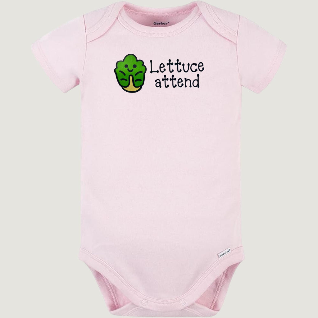 Lettuce Attend Baby Onesie, Orthodox Baby Gift, Gerber Bodysuit