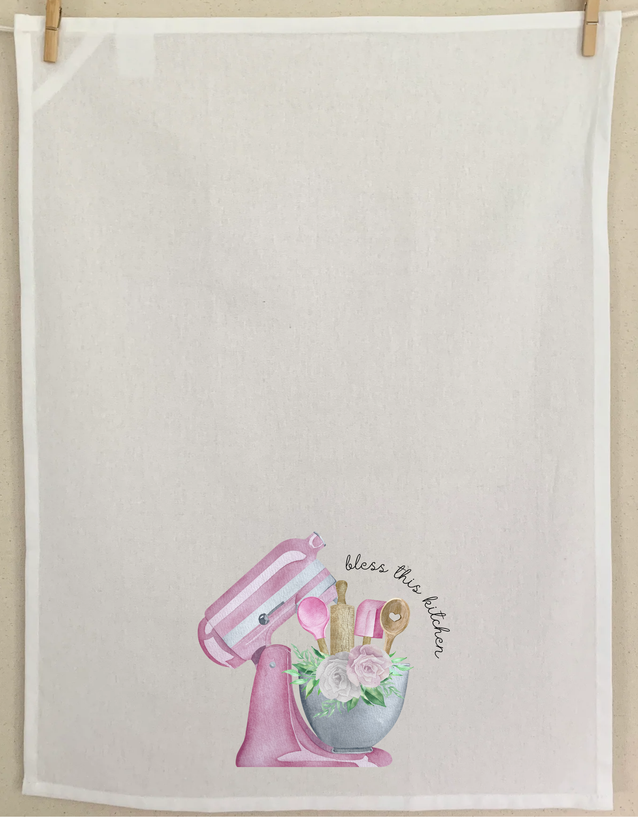 "Bless this kitchen" tea towel