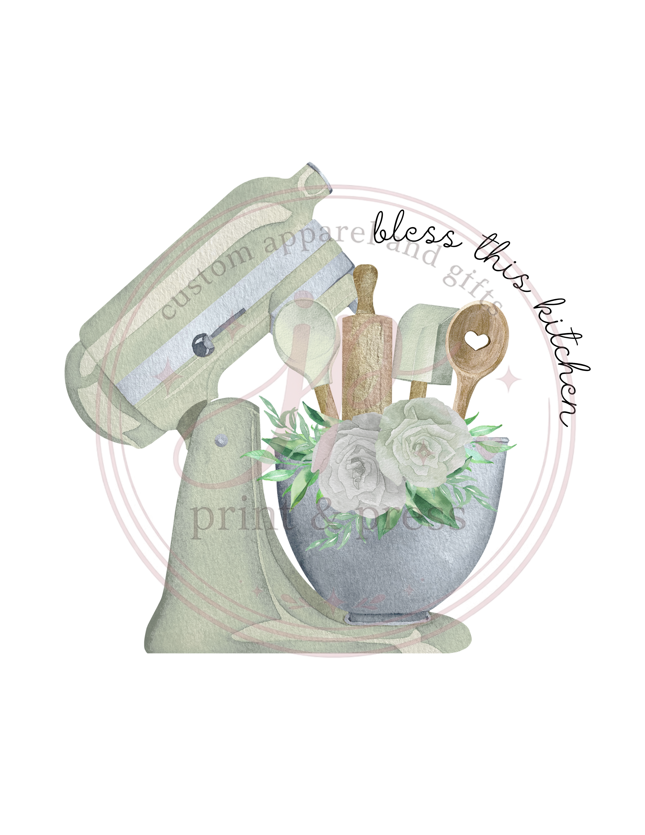 "Bless this kitchen" tea towel