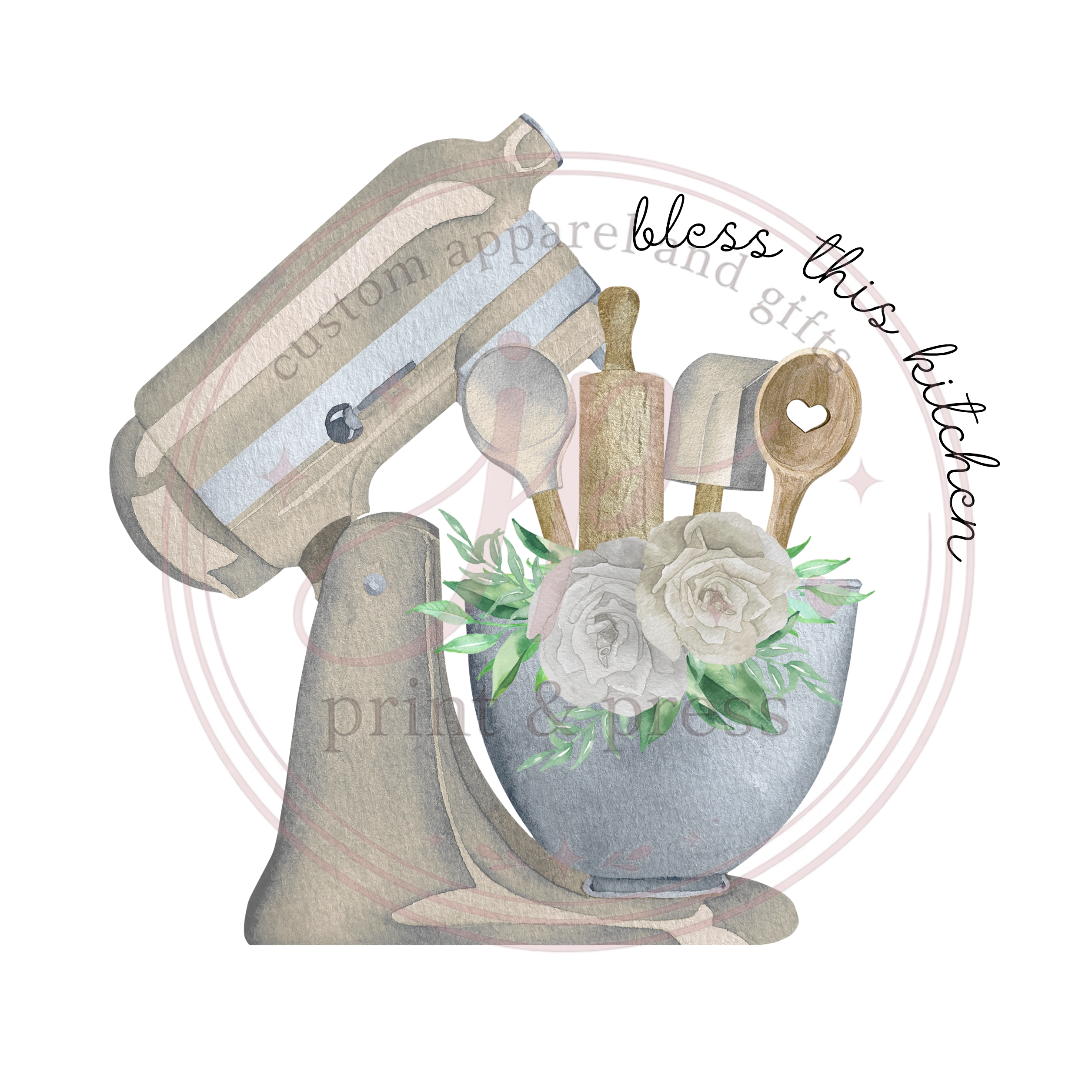 "Bless this kitchen" tea towel