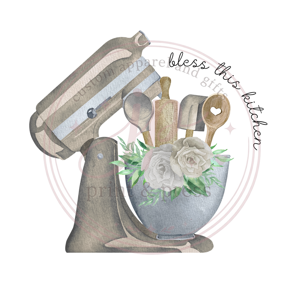 "Bless this kitchen" tea towel