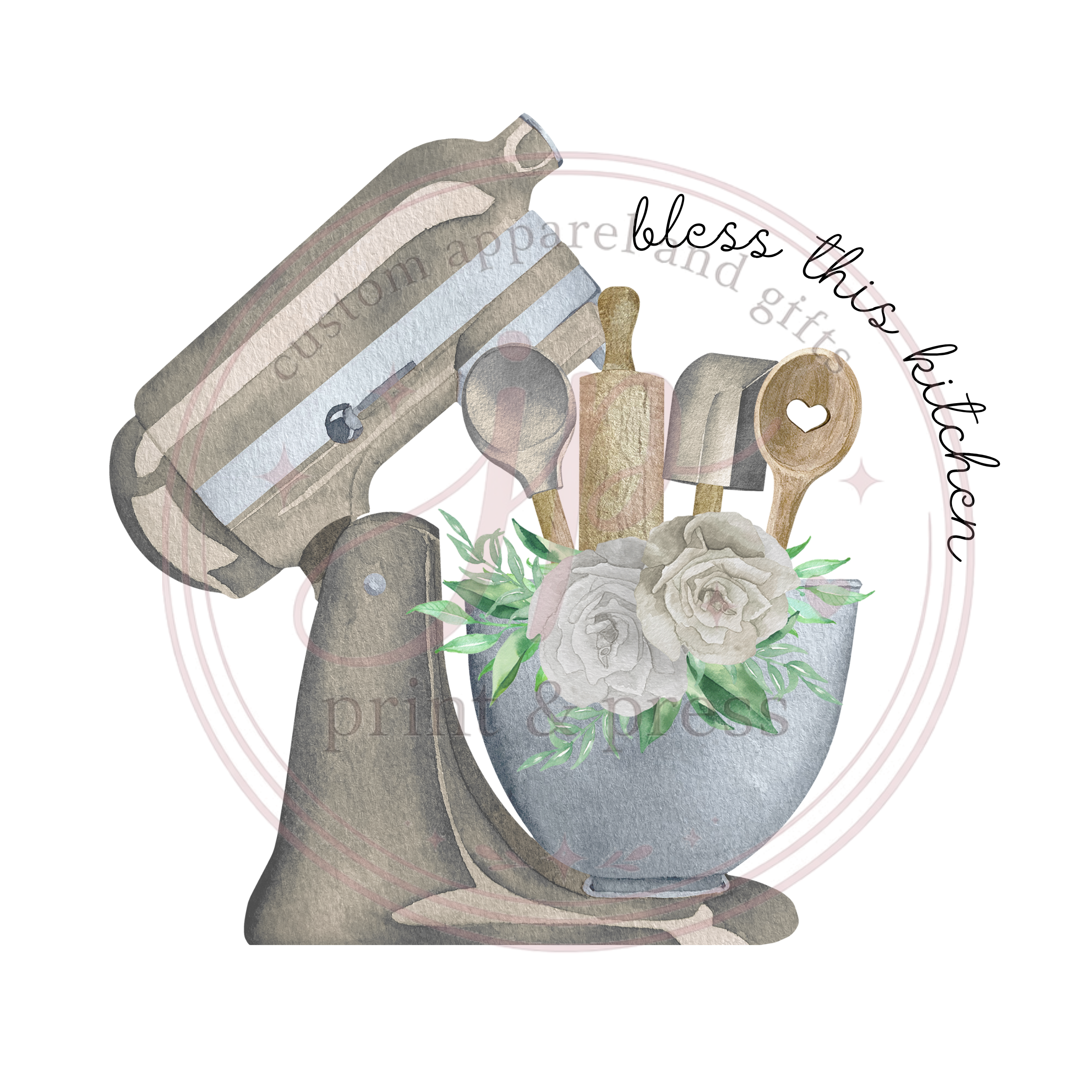 "Bless this kitchen" tea towel